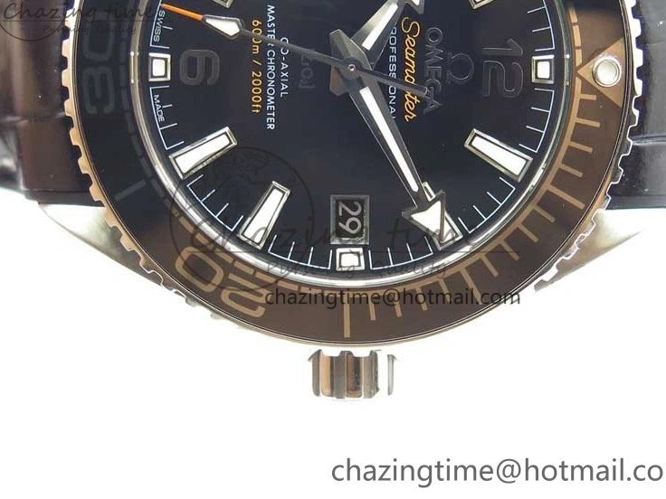 0129 Planet Ocean 39.5mm Black Ceramic Bezel SS VSF 1:1 Best Edition Black Dial on Black Gummy Strap A QuickDry 7889